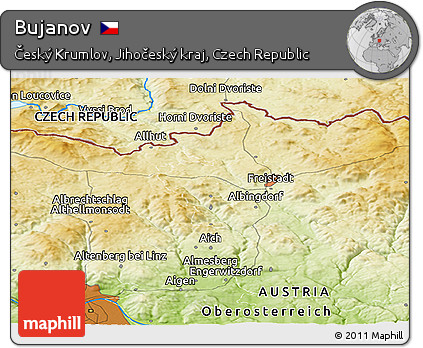 Physical Panoramic Map of Bujanov