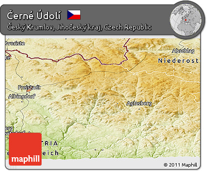 Physical Panoramic Map of Černé Údolí