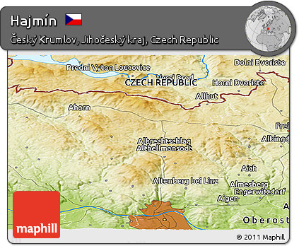 Physical Panoramic Map of Hajmín