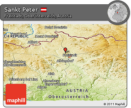 Physical Panoramic Map of Sankt Peter