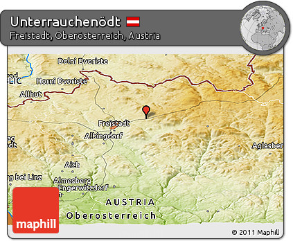 Physical Panoramic Map of Unterrauchenödt