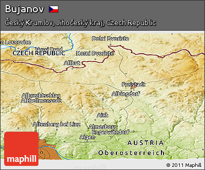 Physical Panoramic Map of Bujanov