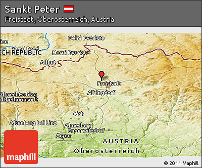 Physical Panoramic Map of Sankt Peter