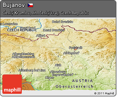 Physical Panoramic Map of Bujanov