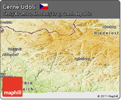 Physical Panoramic Map of Černé Údolí