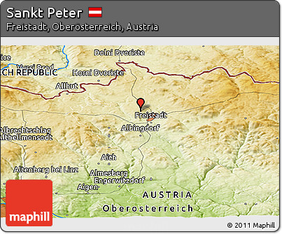 Physical Panoramic Map of Sankt Peter