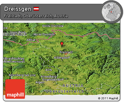 Satellite Panoramic Map of Dreissgen