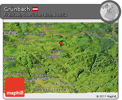 Satellite Panoramic Map of Grünbach