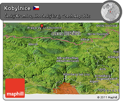 Satellite Panoramic Map of Kobylnice