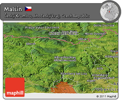 Satellite Panoramic Map of Malšín