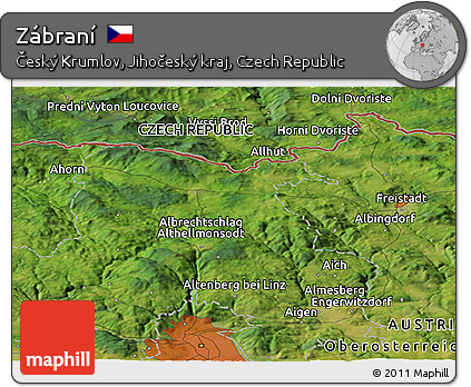 Satellite Panoramic Map of Zábraní