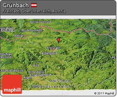 Satellite Panoramic Map of Grünbach