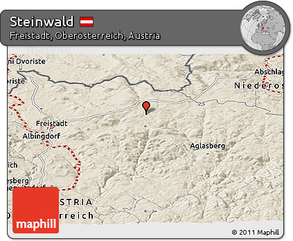 Shaded Relief Panoramic Map of Steinwald