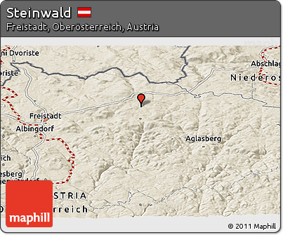 Shaded Relief Panoramic Map of Steinwald