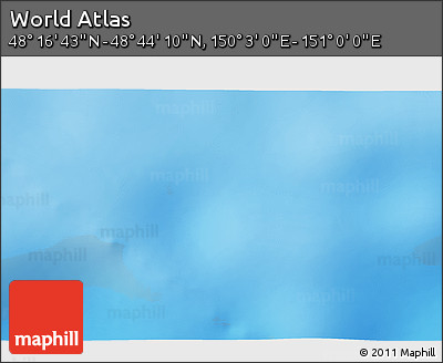 Physical 3D Map of the Area around 48° 30' 27" N, 150° 31' 30" E