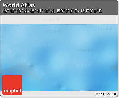 Physical 3D Map of the Area around 48° 30' 27" N, 150° 31' 30" E