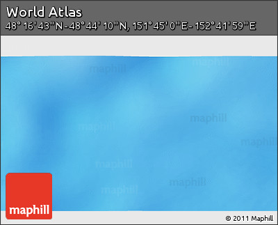 Physical 3D Map of the Area around 48° 30' 27" N, 152° 13' 29" E
