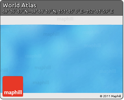 Physical 3D Map of the Area around 48° 30' 27" N, 152° 13' 29" E