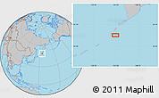 Gray Location Map of the area around 48° 30' 27" N, 154° 46' 30" E