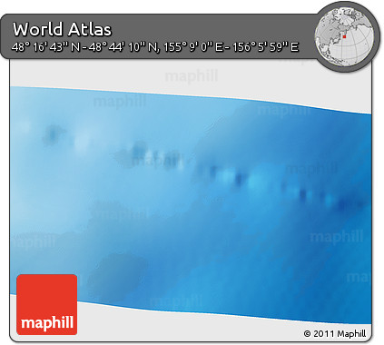 Physical 3D Map of the Area around 48° 30' 27" N, 155° 37' 30" E