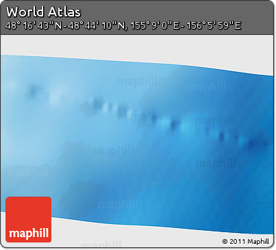 Physical 3D Map of the Area around 48° 30' 27" N, 155° 37' 30" E