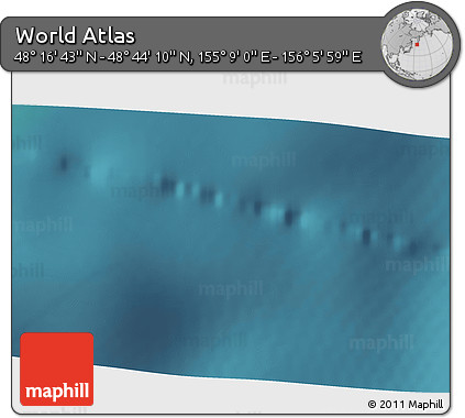 Satellite 3D Map of the Area around 48° 30' 27" N, 155° 37' 30" E