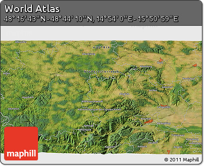 Satellite 3D Map of the Area around 48° 30' 27" N, 15° 22' 30" E