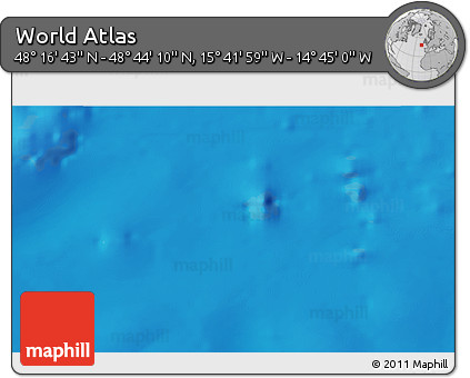 Shaded Relief 3D Map of the Area around 48° 30' 27" N, 15° 13' 29" W