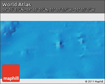 Shaded Relief 3D Map of the Area around 48° 30' 27" N, 15° 13' 29" W