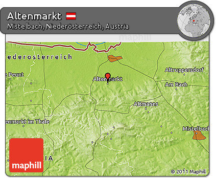 Physical 3D Map of Altenmarkt