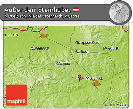 Physical 3D Map of Außer Dem Steinhübel