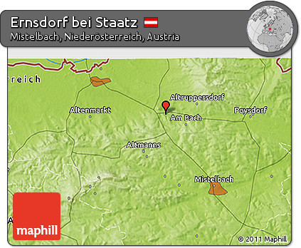 Physical 3D Map of Ernsdorf Bei Staatz