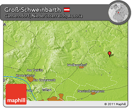 Physical 3D Map of Groß-Schweinbarth