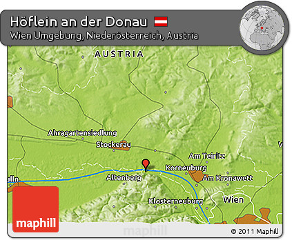 Physical 3D Map of Höflein An Der Donau