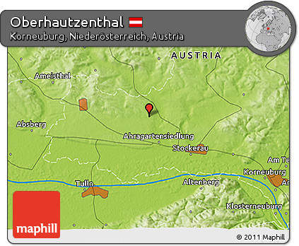 Physical 3D Map of Oberhautzenthal