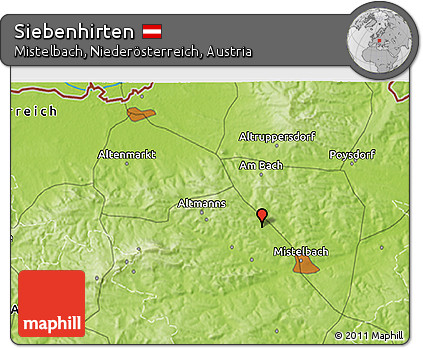 Physical 3D Map of Siebenhirten