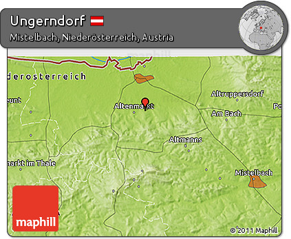 Physical 3D Map of Ungerndorf