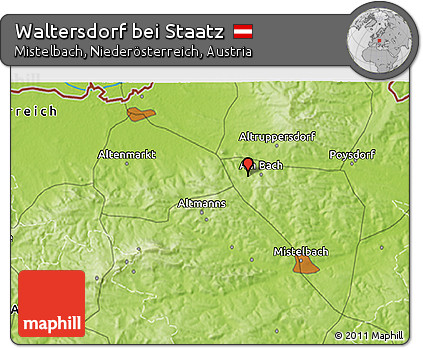 Physical 3D Map of Waltersdorf Bei Staatz