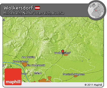 Physical 3D Map of Wolkersdorf