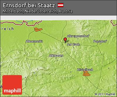 Physical 3D Map of Ernsdorf Bei Staatz