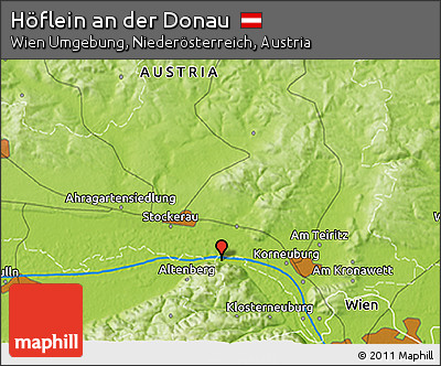 Physical 3D Map of Höflein An Der Donau