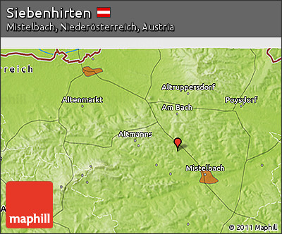 Physical 3D Map of Siebenhirten