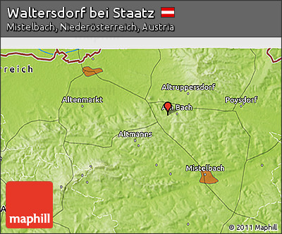 Physical 3D Map of Waltersdorf Bei Staatz