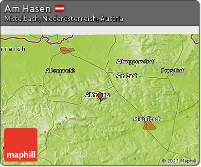 Physical 3D Map of Am Hasen