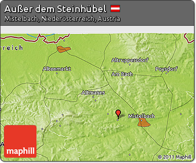 Physical 3D Map of Außer Dem Steinhübel