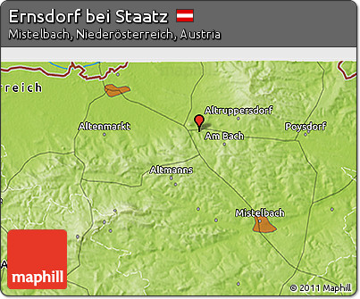 Physical 3D Map of Ernsdorf Bei Staatz