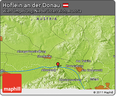 Physical 3D Map of Höflein An Der Donau
