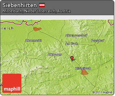 Physical 3D Map of Siebenhirten