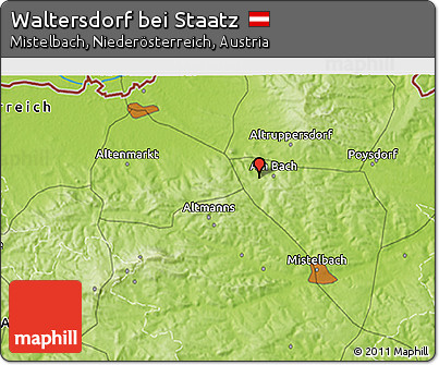 Physical 3D Map of Waltersdorf Bei Staatz