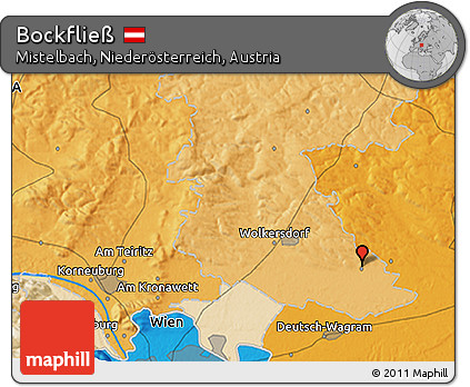 Political 3D Map of Bockfließ